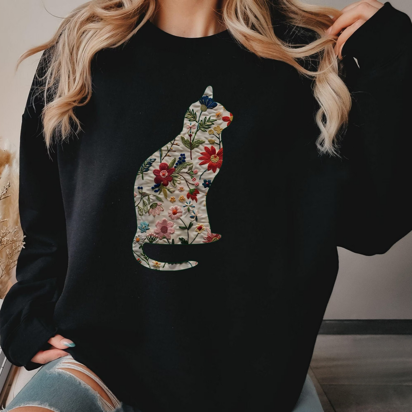 Floral Cat Sweater V2