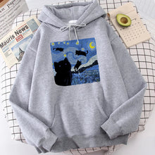 Lade das Bild in den Galerie-Viewer, Starry Cat Night Hoodie
