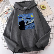 Lade das Bild in den Galerie-Viewer, Starry Cat Night Hoodie
