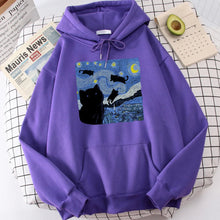 Lade das Bild in den Galerie-Viewer, Starry Cat Night Hoodie
