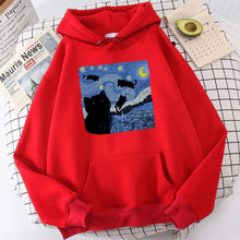 Lade das Bild in den Galerie-Viewer, Starry Cat Night Hoodie
