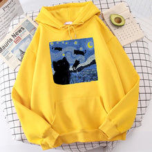 Lade das Bild in den Galerie-Viewer, Starry Cat Night Hoodie
