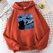 Lade das Bild in den Galerie-Viewer, Starry Cat Night Hoodie
