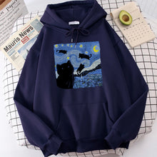 Lade das Bild in den Galerie-Viewer, Starry Cat Night Hoodie
