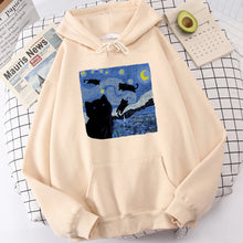 Lade das Bild in den Galerie-Viewer, Starry Cat Night Hoodie
