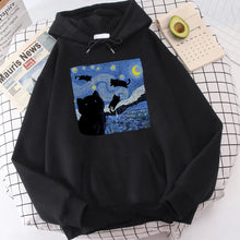 Lade das Bild in den Galerie-Viewer, Starry Cat Night Hoodie
