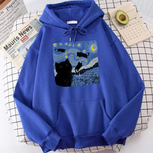 Lade das Bild in den Galerie-Viewer, Starry Cat Night Hoodie
