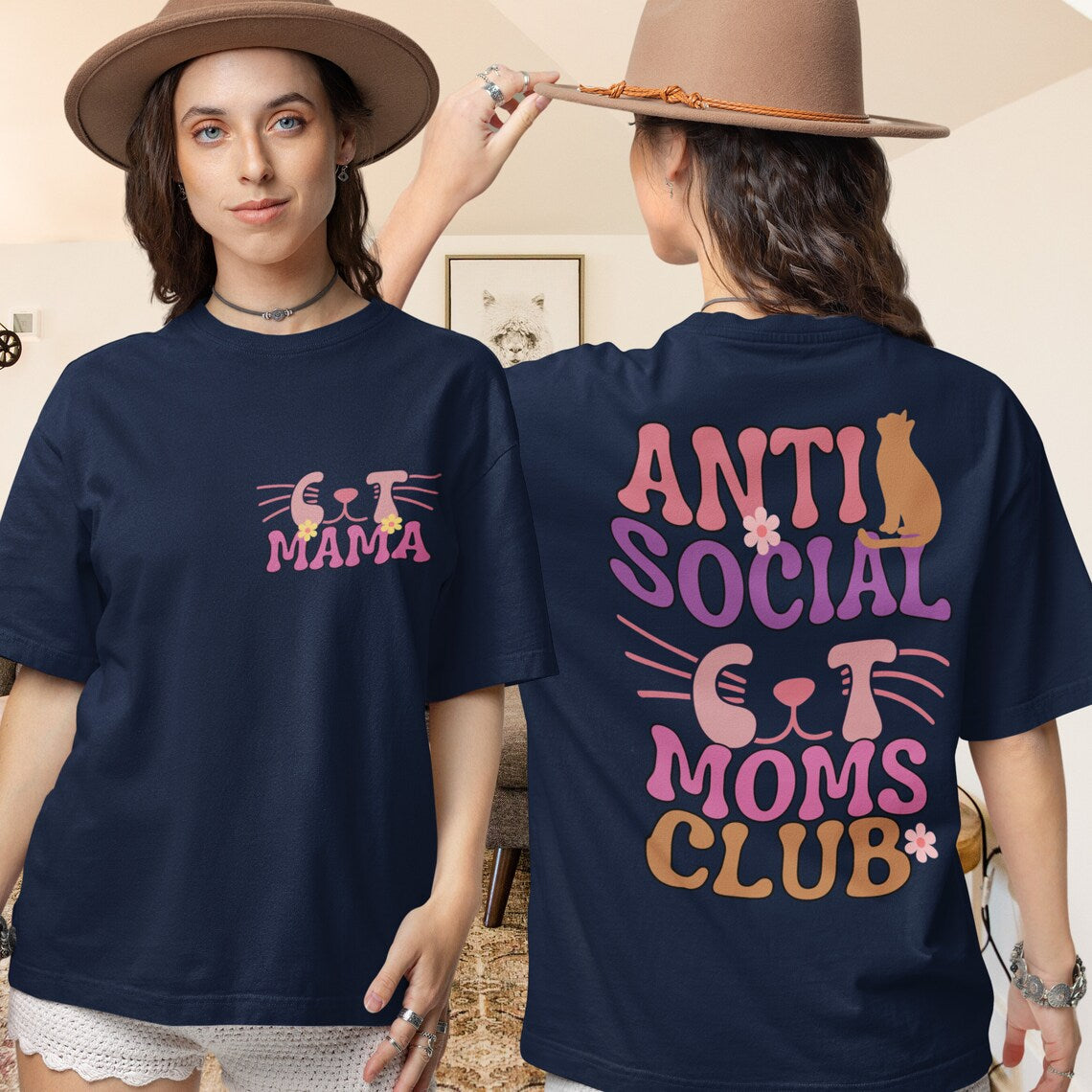 Anti Social Cat Mom Club T-Shirt