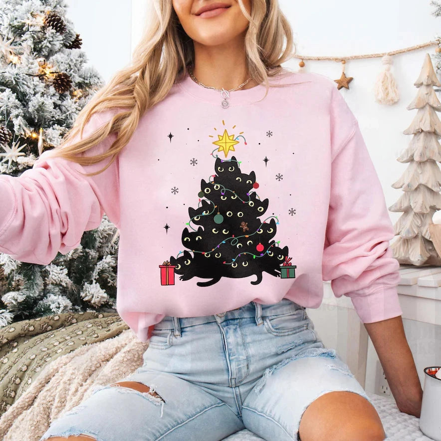 Black Cat Christmas Sweater